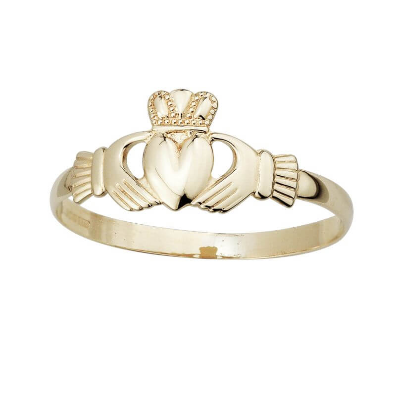 Irischer Claddagh Ring aus 9K-Gold ( Gold 375 mit Stempel) 61 (19,2 mm Durchmesser)