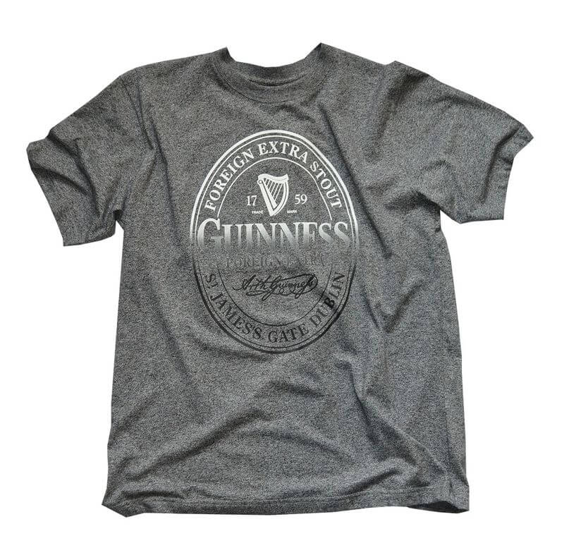 Guinness T-Shirt in melierter Optik, grau meliert M