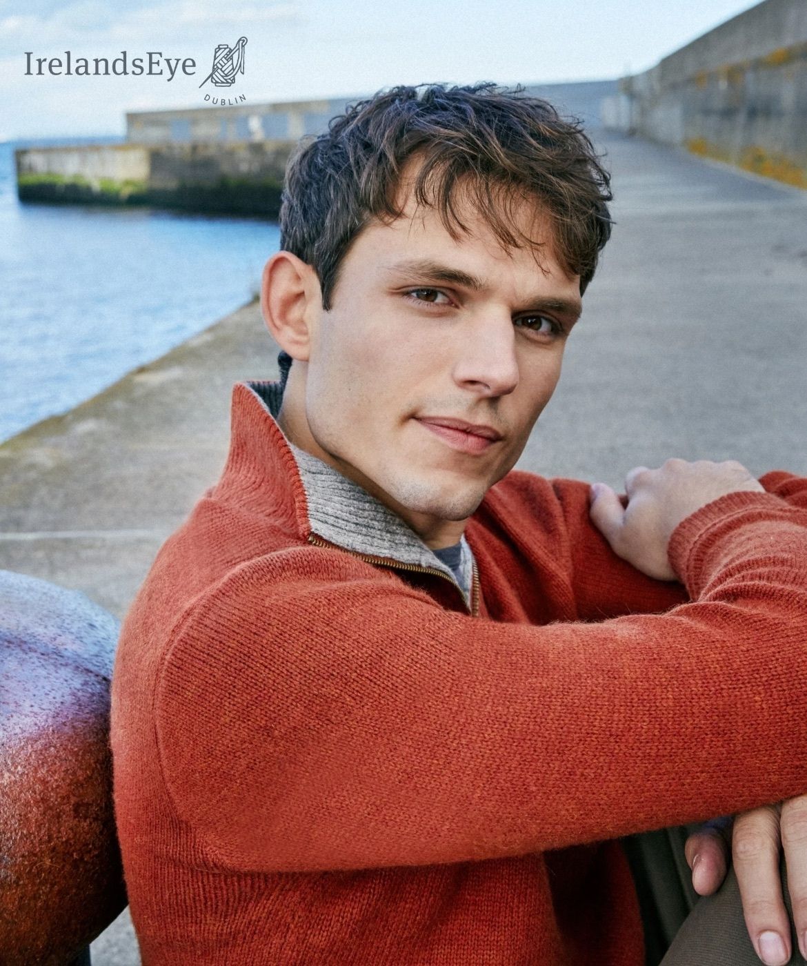 Irischer Troyer Pullover aus Lammwolle Herbstlaub L