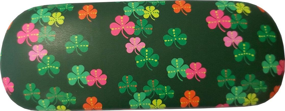 Hartschalenbrillenetui aus Irland  im farbigem Kleeblatt Design