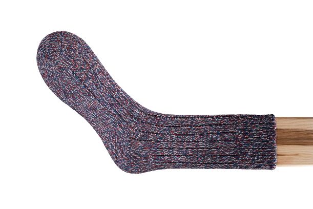 Irische Wollsocken Anthrazitrotmeliert M
