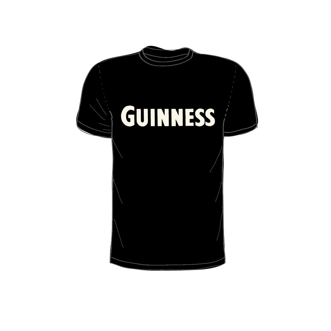Guinness T-Shirt mit reliefartigem Schriftzug aus Chenille L