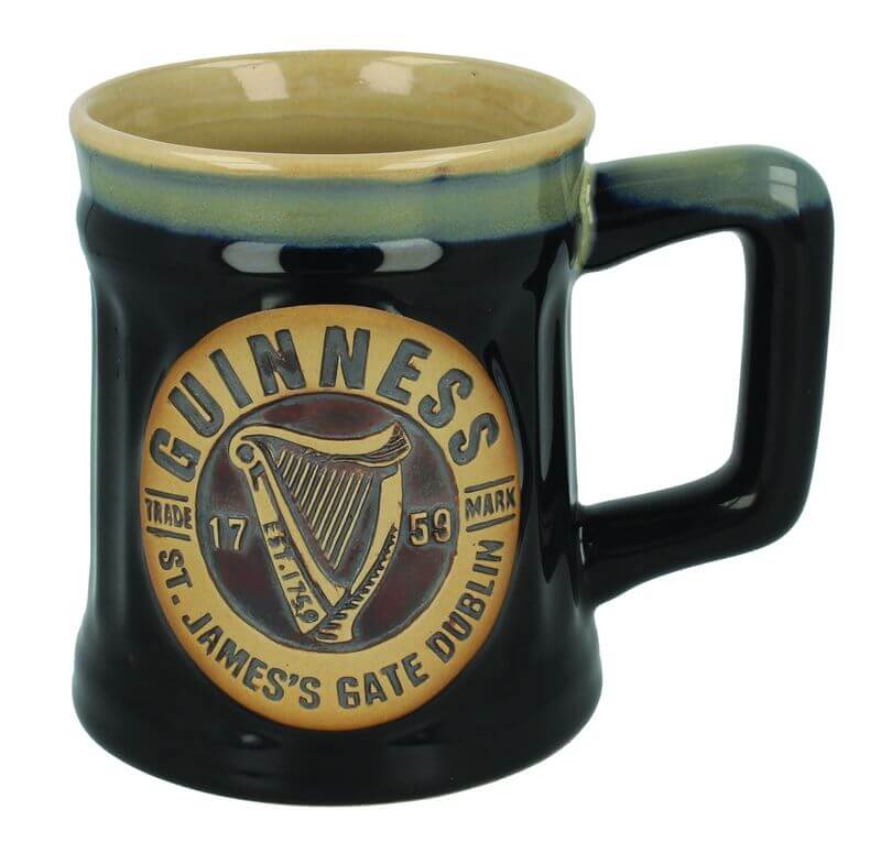 GUINNESS Keramik-Henkelbecher Harfe. Schwarz.