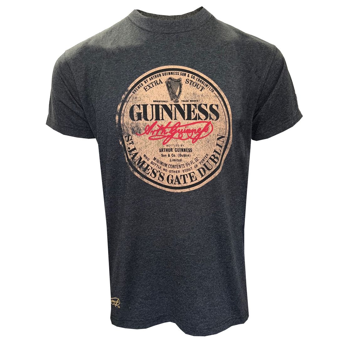 Guinness T-Shirt mit Vintage-Flaschenlogo im Used Look XL
