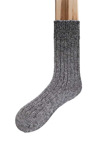 Gestrickte Irische Wollsocken für Damen und Herren. Anthrazitmeliert. M