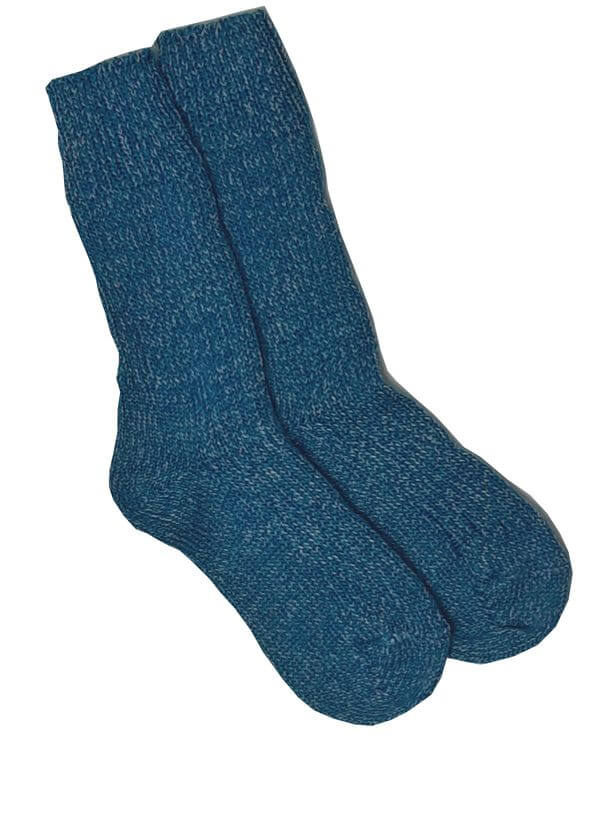 Irische Wollsocken blaumeliert M